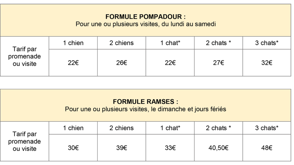 Tarifs visite a domicile